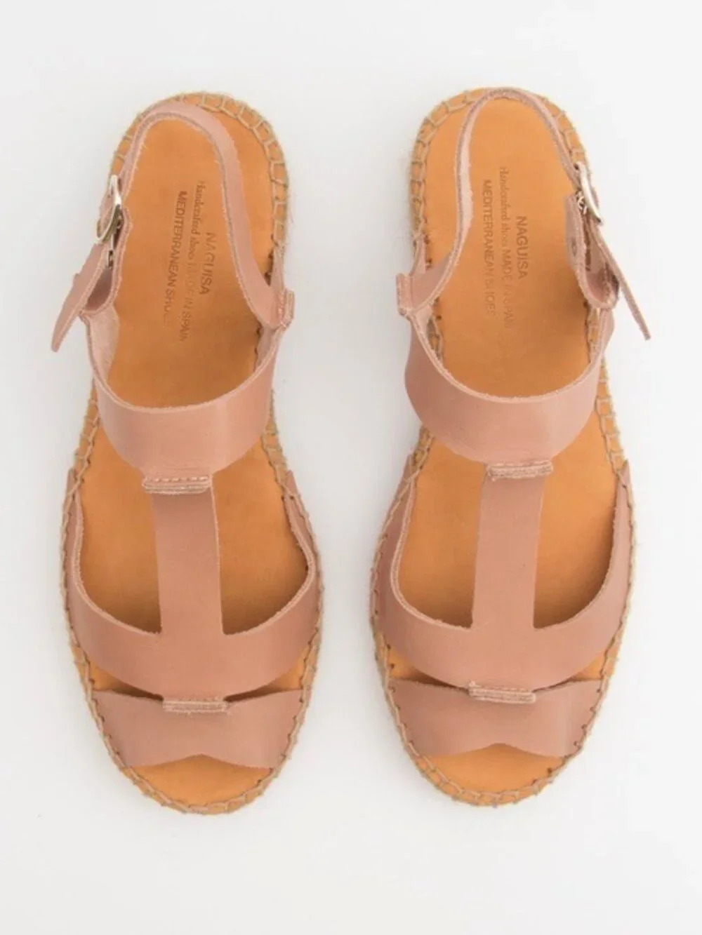 Naguisa Canto Espadrille Sandals Size 37 Tan Fisherman Artisan Quiet Luxury Chic